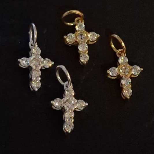 Rounded Zircon Cross Pendant