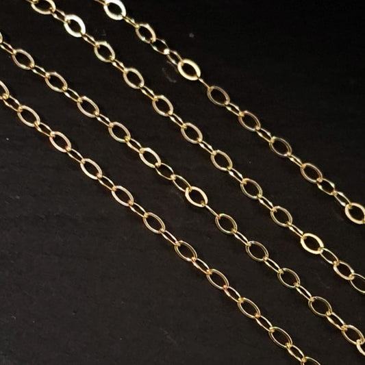 Flat Cable Chain – 14k Gold Filled & Sterling Silver Unfinished Chain Wholesale