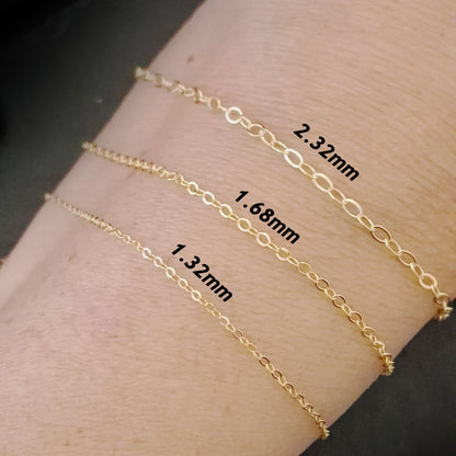 Flat Cable Chain – 14k Gold Filled & Sterling Silver Unfinished Chain Wholesale