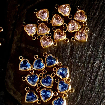 6mm Heart Connectors - Stainless Steel