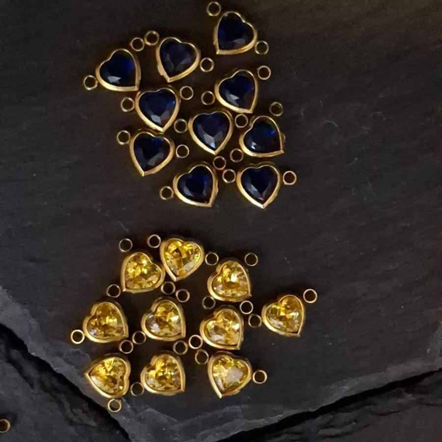 6mm Heart Connectors - Stainless Steel