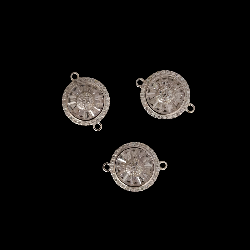 Round Double Circle Zircon Connector