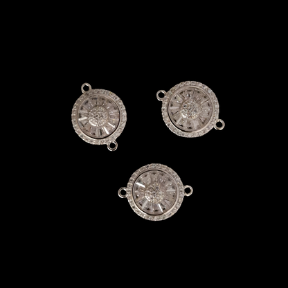 Round Double Circle Zircon Connector