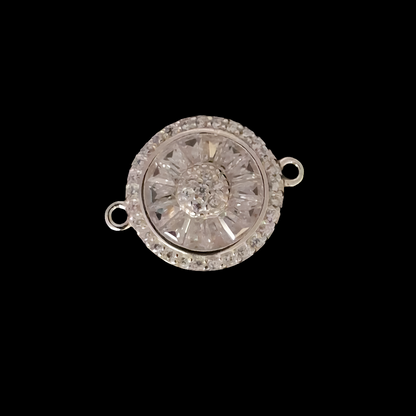Round Double Circle Zircon Connector