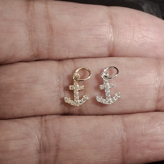 Anchor Zircon Pendant