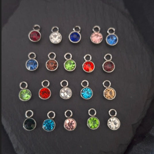 6mm Gemstone Pendants - Stainless Steel