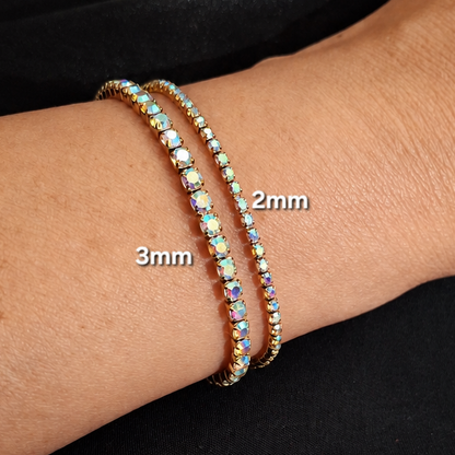 3mm Coloured Stone Tennis Chain - 18k PVD Plated Stainless Steel