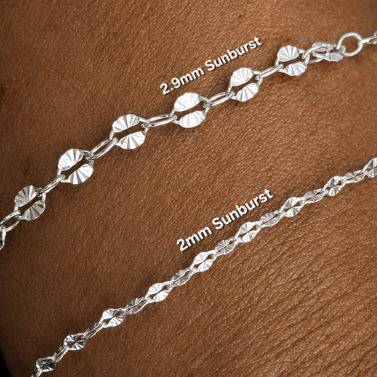 2mm Sunburst Lip Chain